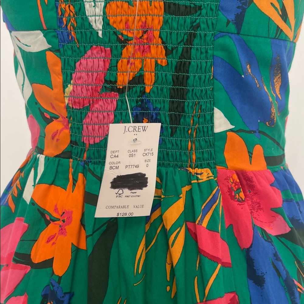 NWOT / J.crew factory Printed tiered halter midi dress - Picture 8 of 8